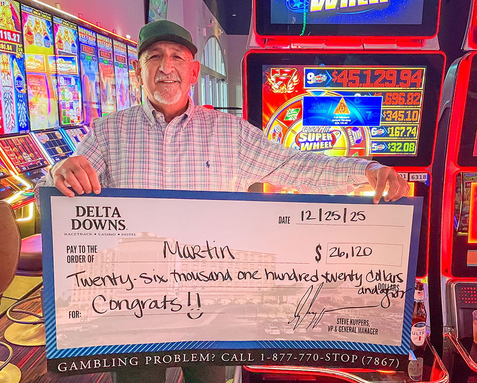 Delta Downs Jackpot Winner Martin T. $26,120