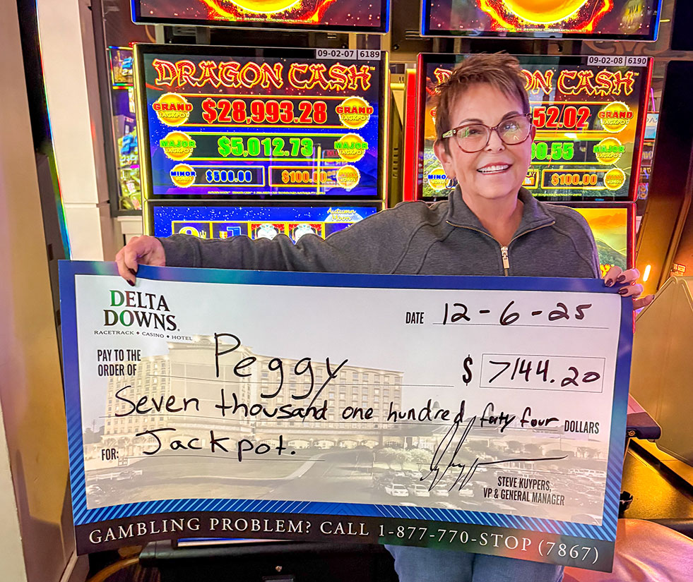 Delta Downs Jackpot Winner Peggy R. $7,144