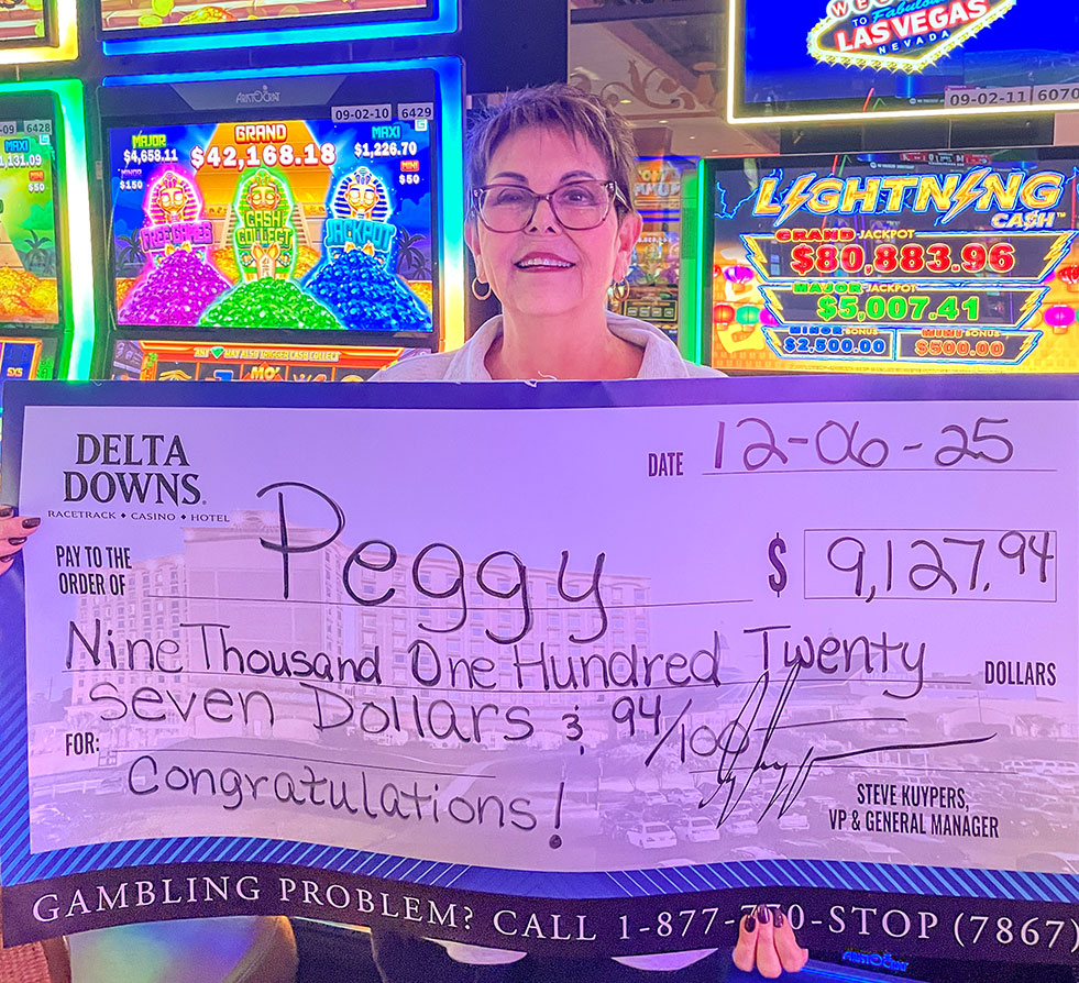 Delta Downs Jackpot Winner Peggy R. $9,127