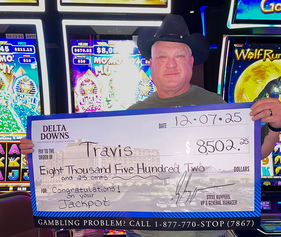 Delta Downs Jackpot Winner Travis D. $8,502
