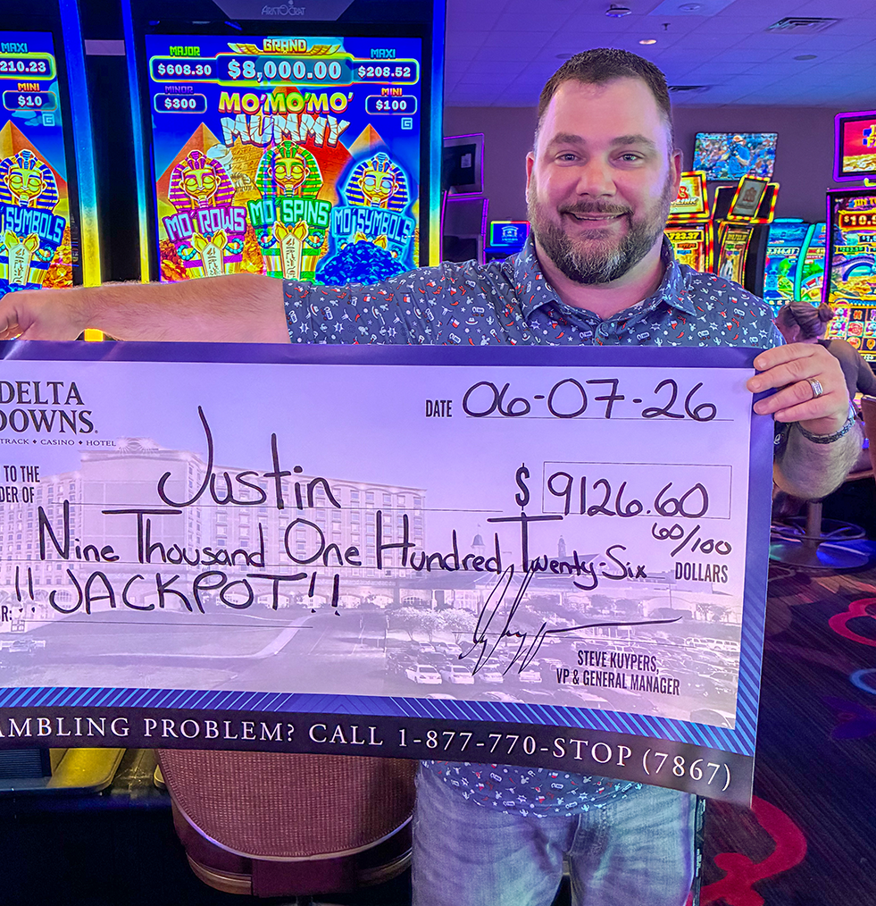 Jackpot Winner Justin H. $9,126