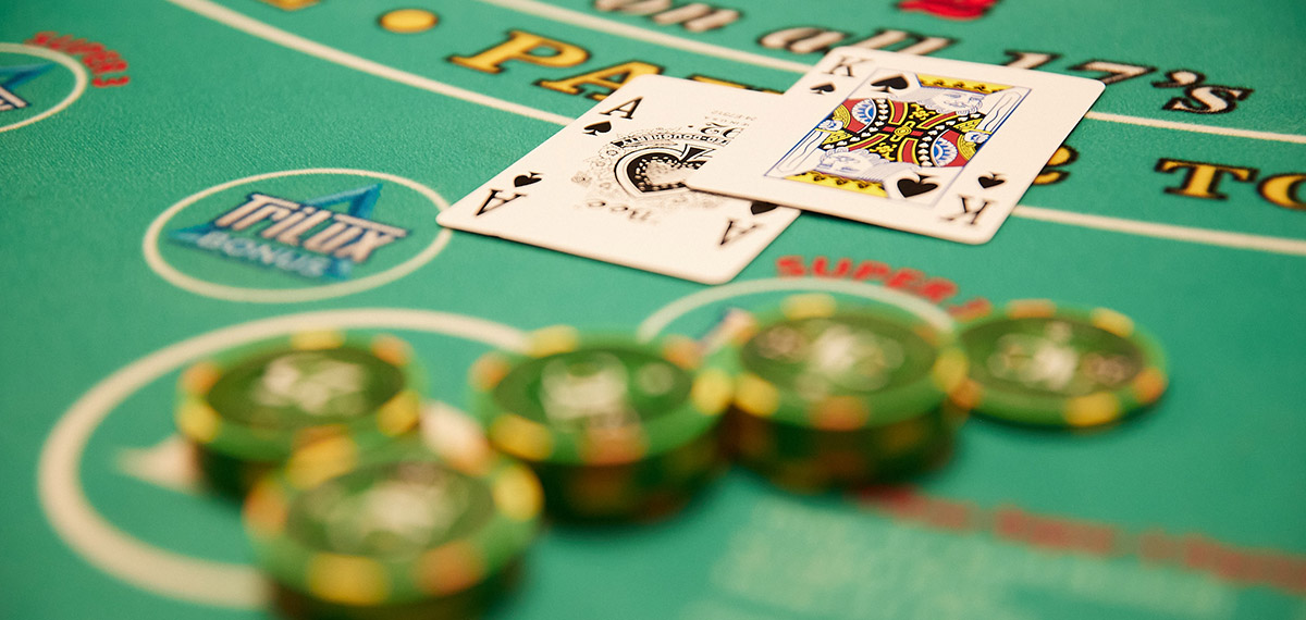 blackjack hand and chips