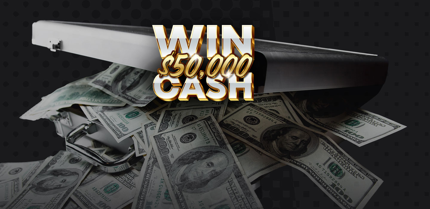 win cash logo with dollars and suitcase