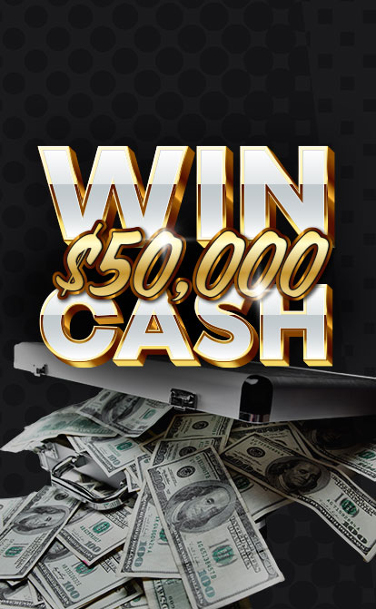 win cash logo with dollars and suitcase