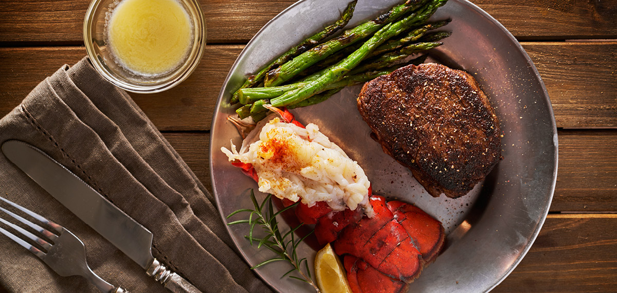 Sweetheart Package image of steak and lobster