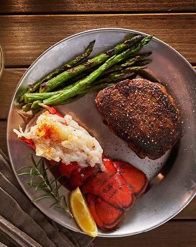 Sweetheart Package image of steak and lobster
