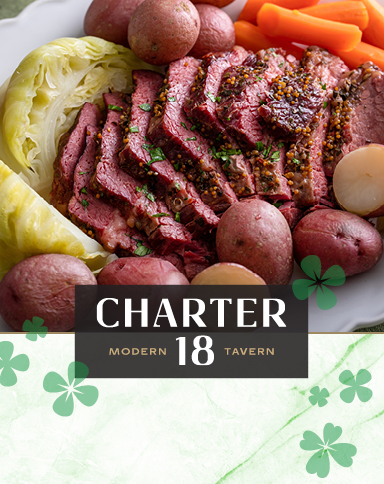 Charter 18 Modern Tavern St. Patrick’s Day Specials