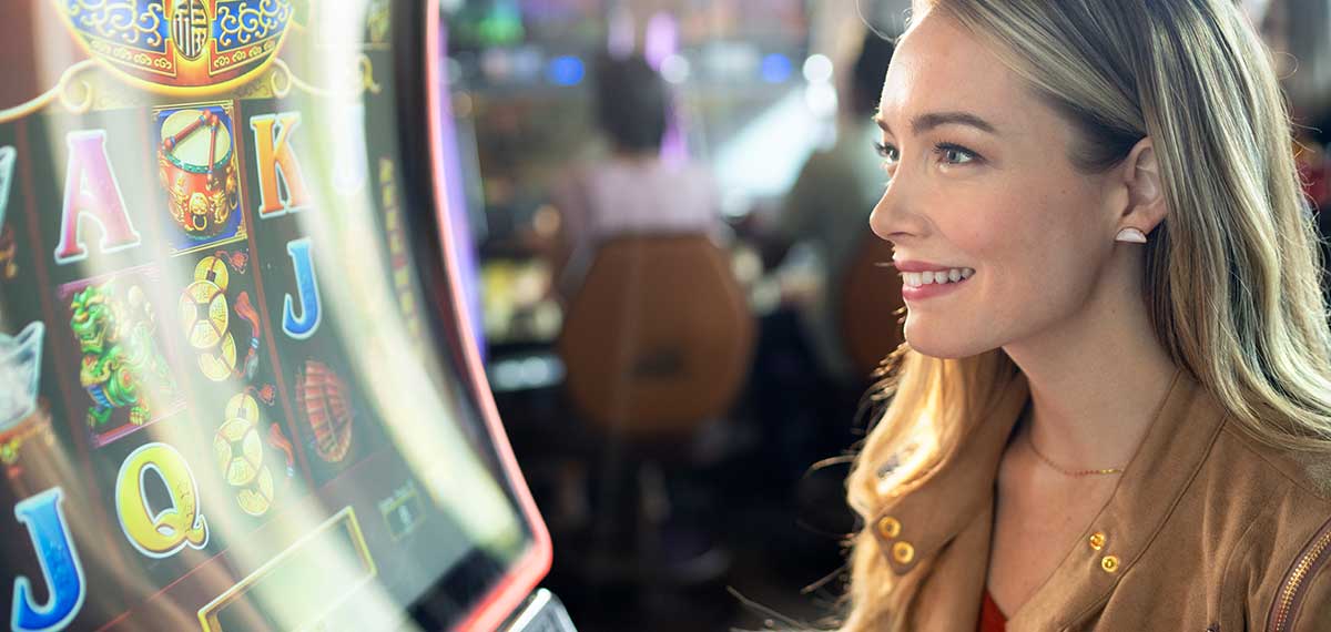 woman at slot machine image