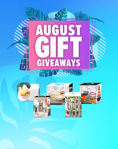 August Gift Giveaways with pictures of gifts