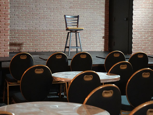 Valley Forge Stress Factory Comedy Club tables and stage