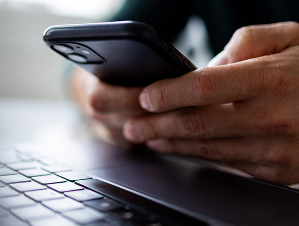 phone and keyboard