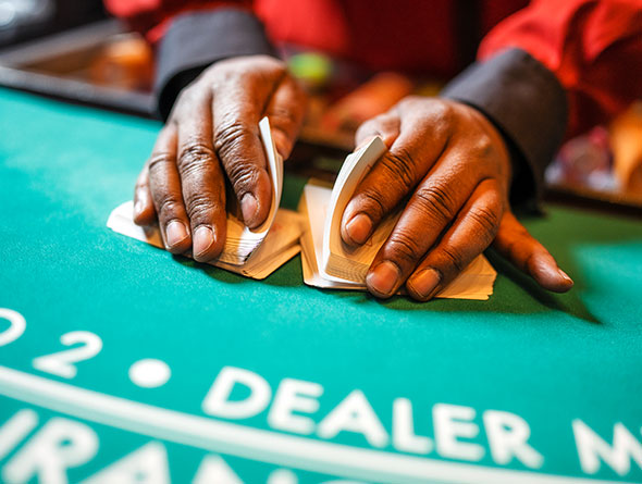 Blackjack dealer shuffling image