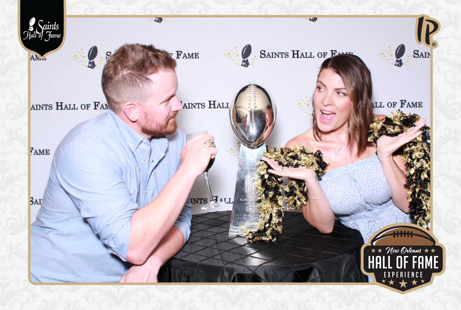 attendees with trophy