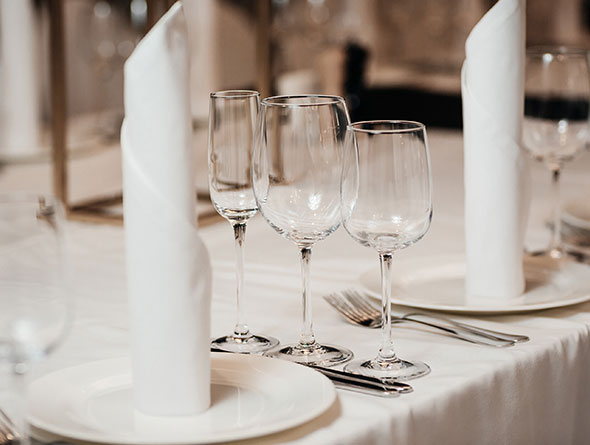 wineglasses on table image