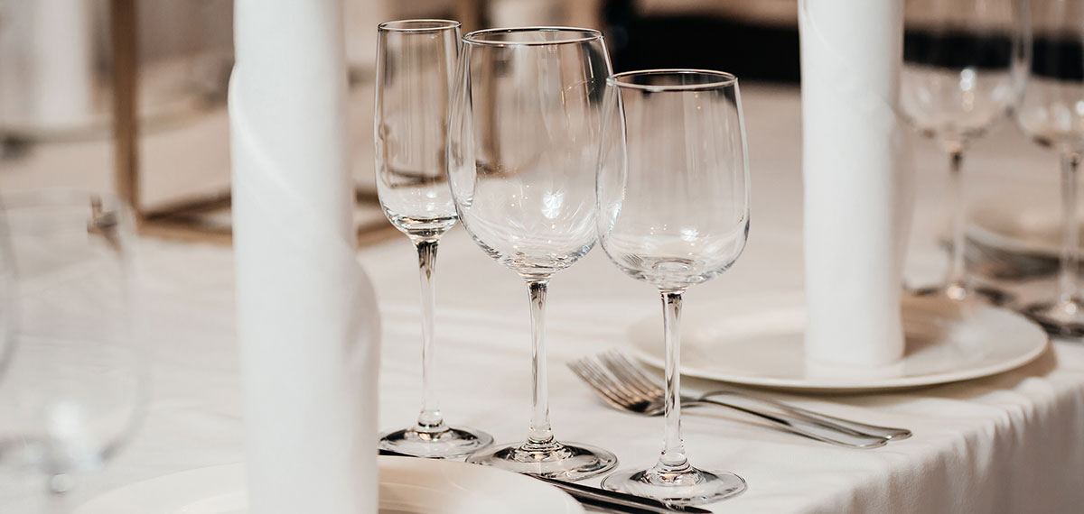 wineglasses on a table image
