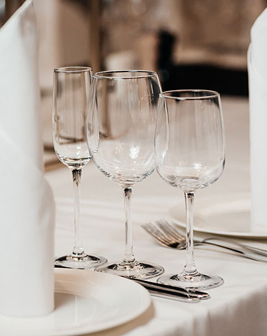 wineglasses on a table image