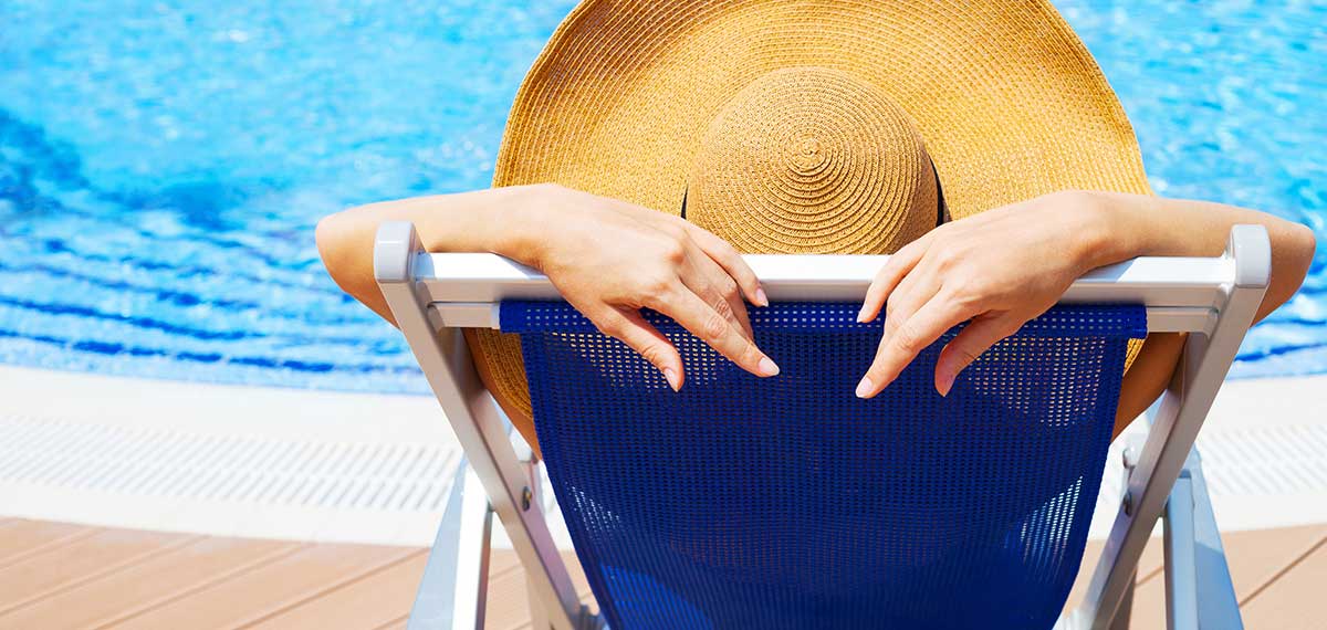 woman at pool image