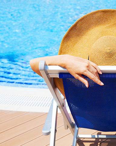 woman at pool image