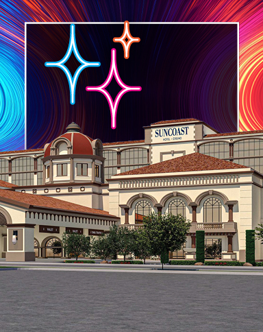 suncoast exterior with stars and background