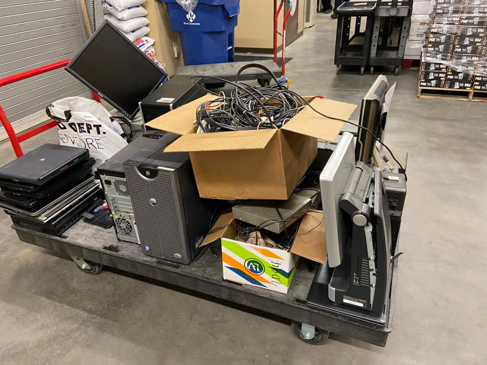 Electronics donated by Kansas Star team members on Earth Day