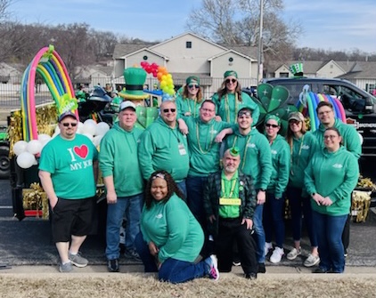 Par-A-Dice team members participating in the Peoria St. Patrick’s Day Parade
