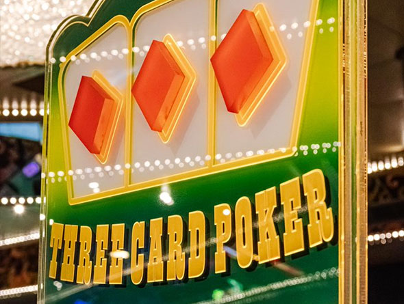 Three card poker sign image